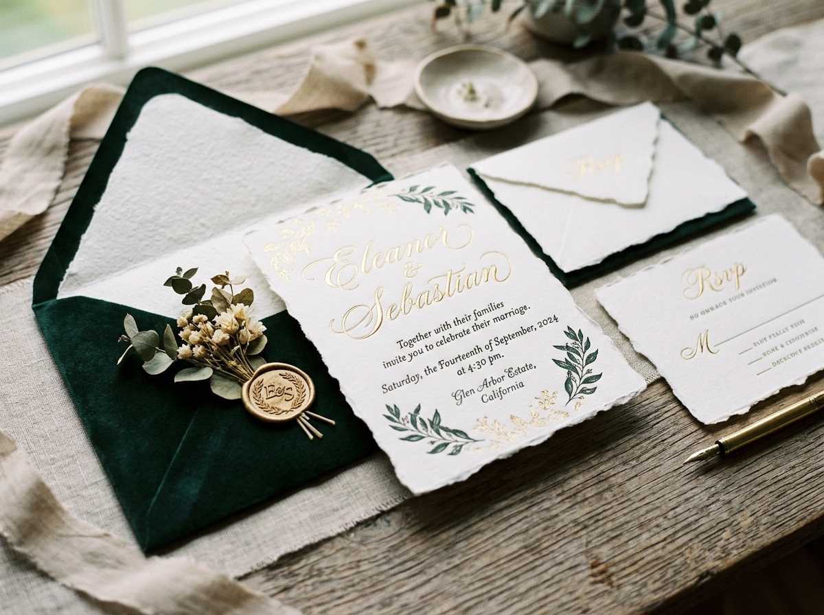 Bespoke Deckle Edge Wedding Suite